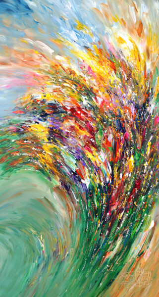 Malarstwo zatytułowany „Flowery Energy L 2” autorstwa Peter Nottrott, Oryginalna praca, Akryl