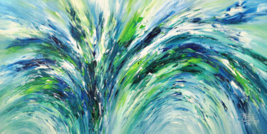 Painting titled "Blue And Green XXL 1" by Peter Nottrott, Original Artwork, Acrylic