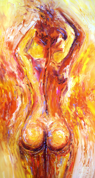 Schilderij getiteld "Erotic Nude: Hot Su…" door Peter Nottrott, Origineel Kunstwerk, Acryl