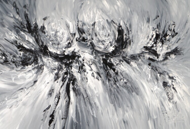 Painting titled "Black And White Ene…" by Peter Nottrott, Original Artwork, Acrylic