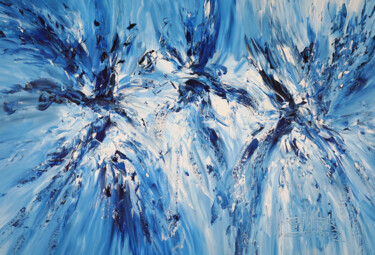 Painting titled "Blue Energy XL 4" by Peter Nottrott, Original Artwork, Acrylic