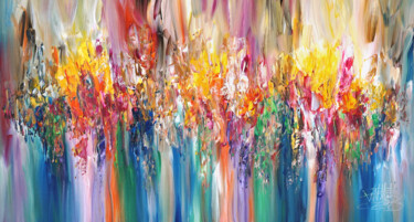 Schilderij getiteld "Joyfull Symphony L 3" door Peter Nottrott, Origineel Kunstwerk, Acryl