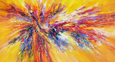 "Yellow Red Abstract…" başlıklı Tablo Peter Nottrott tarafından, Orijinal sanat, Akrilik