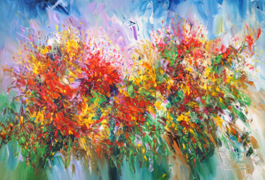 Painting titled "Floral Summer Day X…" by Peter Nottrott, Original Artwork, Acrylic