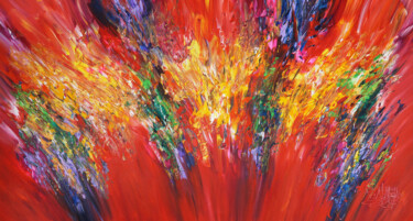 Pintura intitulada "Red Energy L 6" por Peter Nottrott, Obras de arte originais, Acrílico