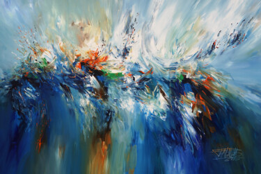 Peinture intitulée "Symphony In Blue XL…" par Peter Nottrott, Œuvre d'art originale, Acrylique