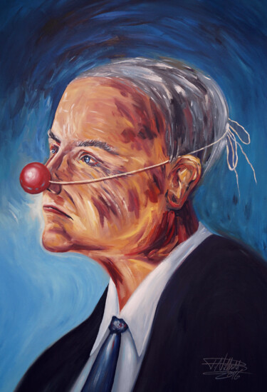 Peinture intitulée "Faces: Red Nose Bus…" par Peter Nottrott, Œuvre d'art originale, Acrylique