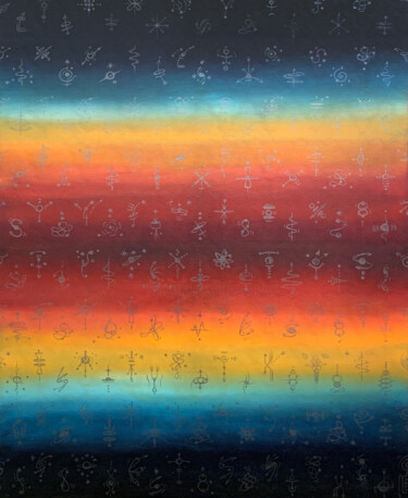 Картина под названием "Fields II" - Peter Pitout, Подлинное произведение искусства, Масло Установлен на Деревянная рама для…