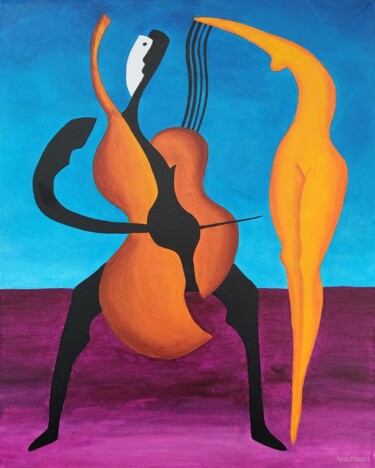 Ζωγραφική με τίτλο "A song of love No.2" από Peter Vamosi, Αυθεντικά έργα τέχνης, Ακρυλικό Τοποθετήθηκε στο Ξύλινο φορείο σκ…