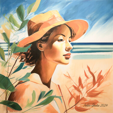 Digital Arts titled "Lady in the Sun" by Peter Ghetu, Original Artwork, AI generated image