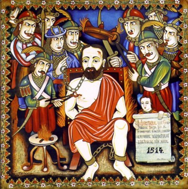 「Martyrdom of G.Doja.」というタイトルの絵画 Peter Ghetuによって, オリジナルのアートワーク, オイル