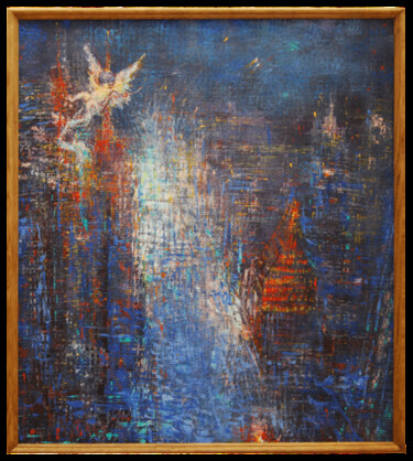 Schilderij getiteld "Painting of New Yor…" door Petr Kisenuk, Origineel Kunstwerk, Olie