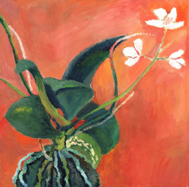 Pintura intitulada "Orchid" por Petr Ldin, Obras de arte originais, Óleo