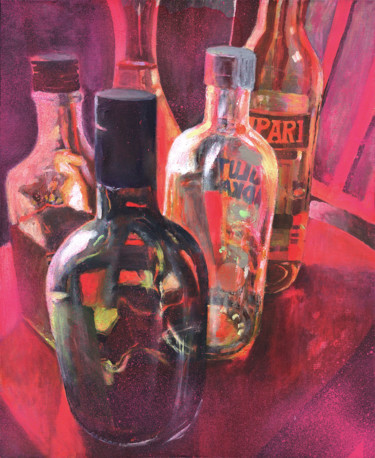 Pintura intitulada "Pink Wine" por Petr Ldin, Obras de arte originais, Acrílico