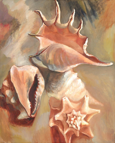 Pittura intitolato "Sand-colored seashe…" da Petr Ldin, Opera d'arte originale, Olio