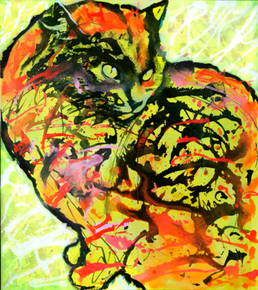 Malerei mit dem Titel "Dangerous glance" von Petr Ldin, Original-Kunstwerk, Acryl