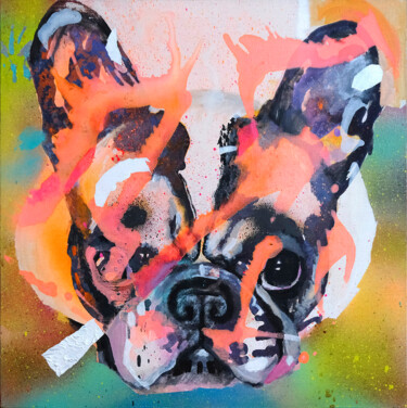 Malerei mit dem Titel "Bulldog" von Petr Ldin, Original-Kunstwerk, Acryl