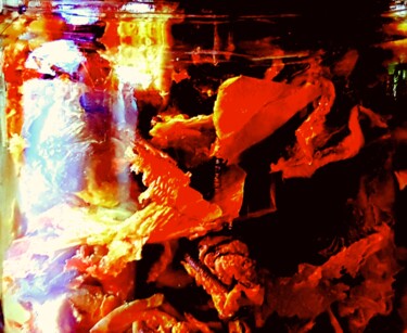 Digitale Kunst mit dem Titel "Flammende Liebe" von Petra Hüther, Original-Kunstwerk, Fotomontage