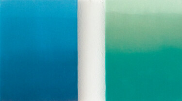 "Blue & Green" başlıklı Tablo Petr Johan Marek tarafından, Orijinal sanat, Petrol Ahşap Sedye çerçevesi üzerine monte edilmiş