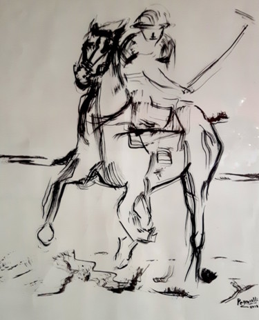 Рисунок под названием "REVÉS IMPERIAL" - Marcelo Petrocelli, Подлинное произведение искусства, Чернила