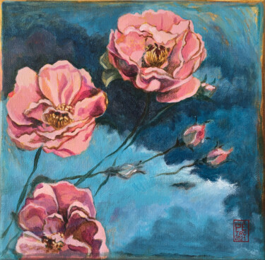 Peinture intitulée "Fleur 2" par Pétronille Remaury, Œuvre d'art originale, Acrylique