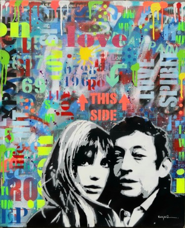 Pittura intitolato "Jane & Serge" da Philippe Euger, Opera d'arte originale, Spray