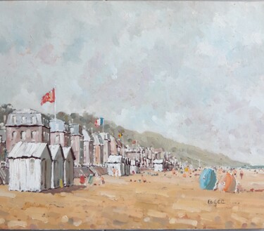 Pintura intitulada "Villers sur mer,  b…" por Philippe Euger, Obras de arte originais, Óleo