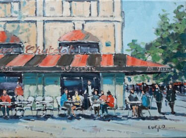 Painting titled "Terrasse du vieux C…" by Philippe Euger, Original Artwork, Oil