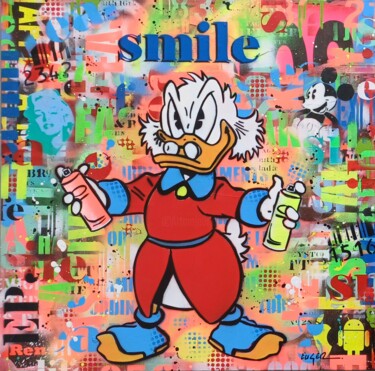 Painting titled "Smile (3)" by Philippe Euger, Original Artwork, Spray paint