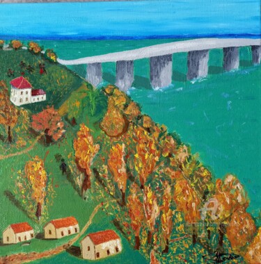 Malerei mit dem Titel "Paysages vacances" von Marie Phebidias, Original-Kunstwerk, Öl