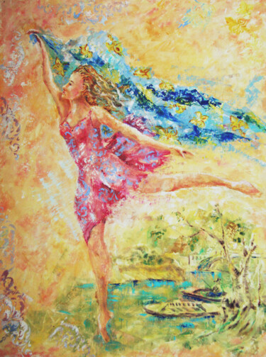 Pittura intitolato "Draw the world" da Tatyana Pchelnikova, Opera d'arte originale, Olio