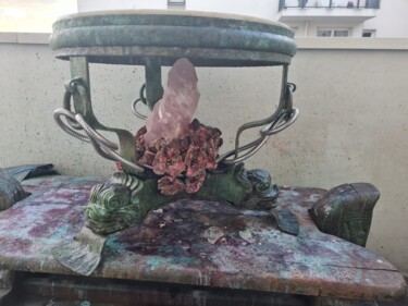 Скульптура под названием "Table cristal" - Phélix Ludop, Подлинное произведение искусства, Металлы