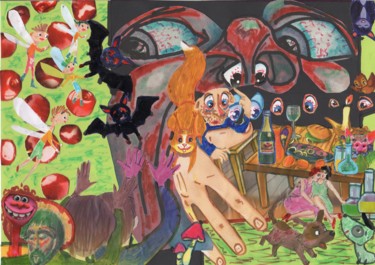 Collages intitulée "Eyes wide open." par Phil Colisov, Œuvre d'art originale, Autre