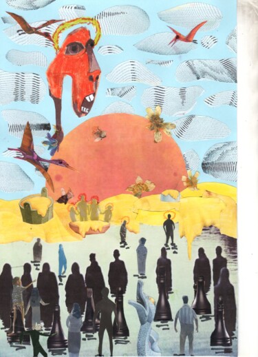 Disegno intitolato "we are all shadows" da Phil Colisov, Opera d'arte originale, Collages