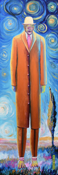 Картина под названием "Ronin and the Starr…" - Phil Dynan, Подлинное произведение искусства, Акрил Установлен на Деревянная…