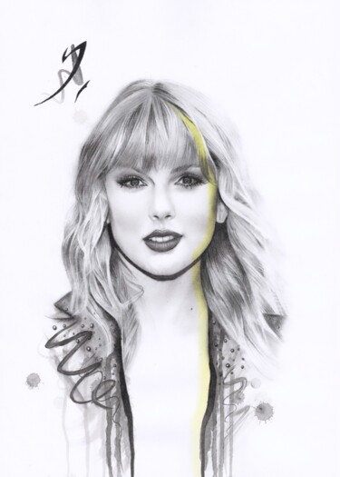 Картина под названием "Taylor Swift" - Phil Smith, Подлинное произведение искусства, Чернила