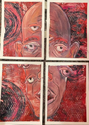 Peinture intitulée "Multiple eyes" par Philip Craubner, Œuvre d'art originale, Acrylique