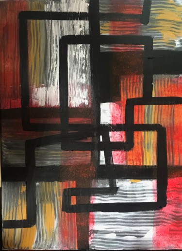 Painting titled "Urban topo" by Phil Zen, Original Artwork, Acrylic