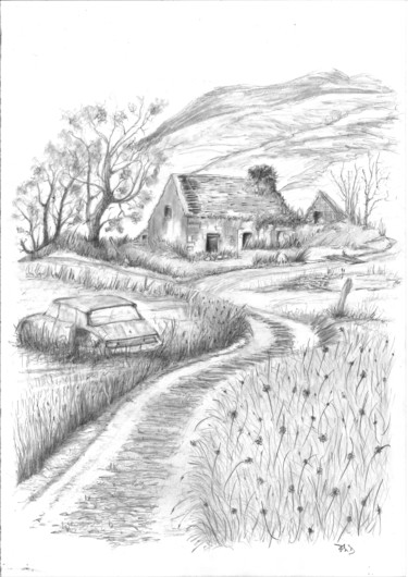 Drawing titled "Solitude" by Philip Dietrich, Original Artwork, Graphite