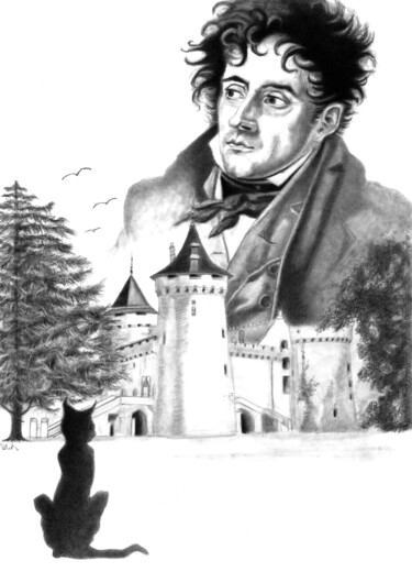 Drawing titled "Chateaubriand" by Philip Dietrich, Original Artwork, Graphite