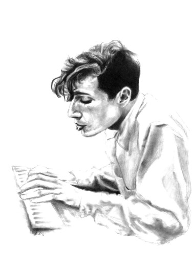 Dibujo titulada "Glen Gould" por Philip Dietrich, Obra de arte original, Grafito
