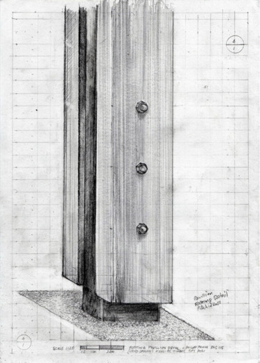 Zeichnungen mit dem Titel "Dessin Isometrique…" von Philipp Pahin, Original-Kunstwerk, Graphit