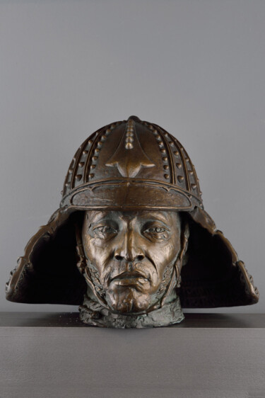 Escultura titulada "Head of Warrior 11…" por Philipp Rukavishnikov, Obra de arte original, Bronce