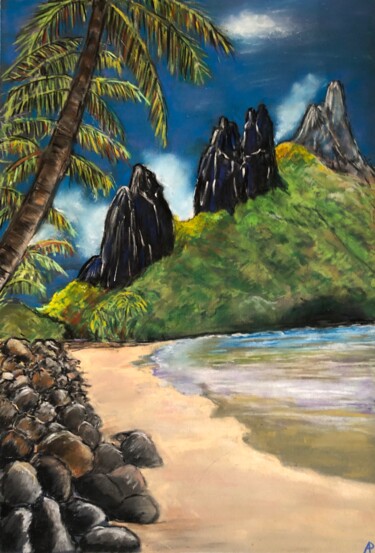 Drawing titled "Hawaï." by Philippe Allier, Original Artwork, Pastel