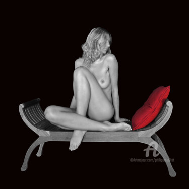 Фотография под названием "Le coussin rouge" - Philippe Alliet, Подлинное произведение искусства, Пленочная фотография