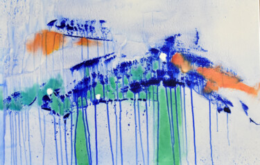 제목이 "Iguazu suite N°012"인 미술작품 Philippe Alliet로, 원작, 기름 나무 들것 프레임에 장착됨
