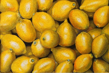 Pintura titulada "Citrons Série Les P…" por Philippe Barluet, Obra de arte original, Gouache
