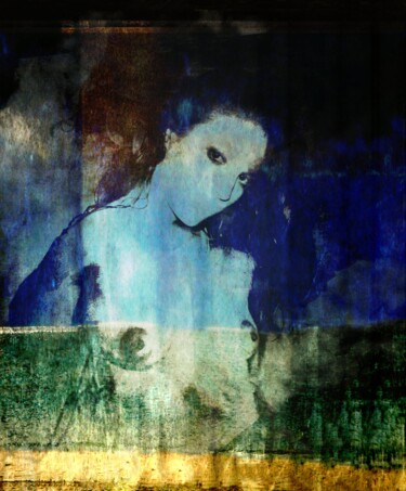 제목이 "Blue nude....."인 사진 Philippe Berthier로, 원작, 조작된 사진