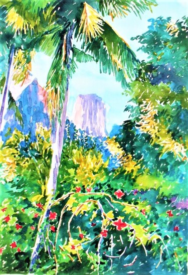 Peinture intitulée "" Bora Bora "" par Philippe Brobeck, Œuvre d'art originale, Aquarelle