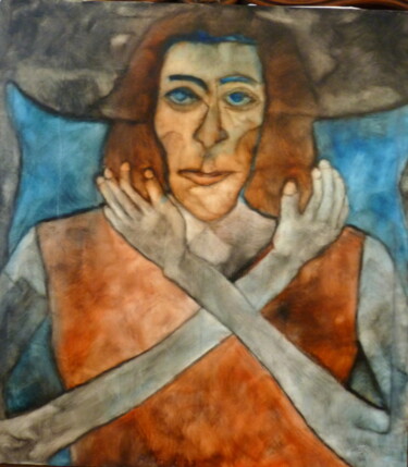 Pittura intitolato "les bras croisés" da Philippe Butto, Opera d'arte originale, Gouache Montato su Telaio per barella in le…
